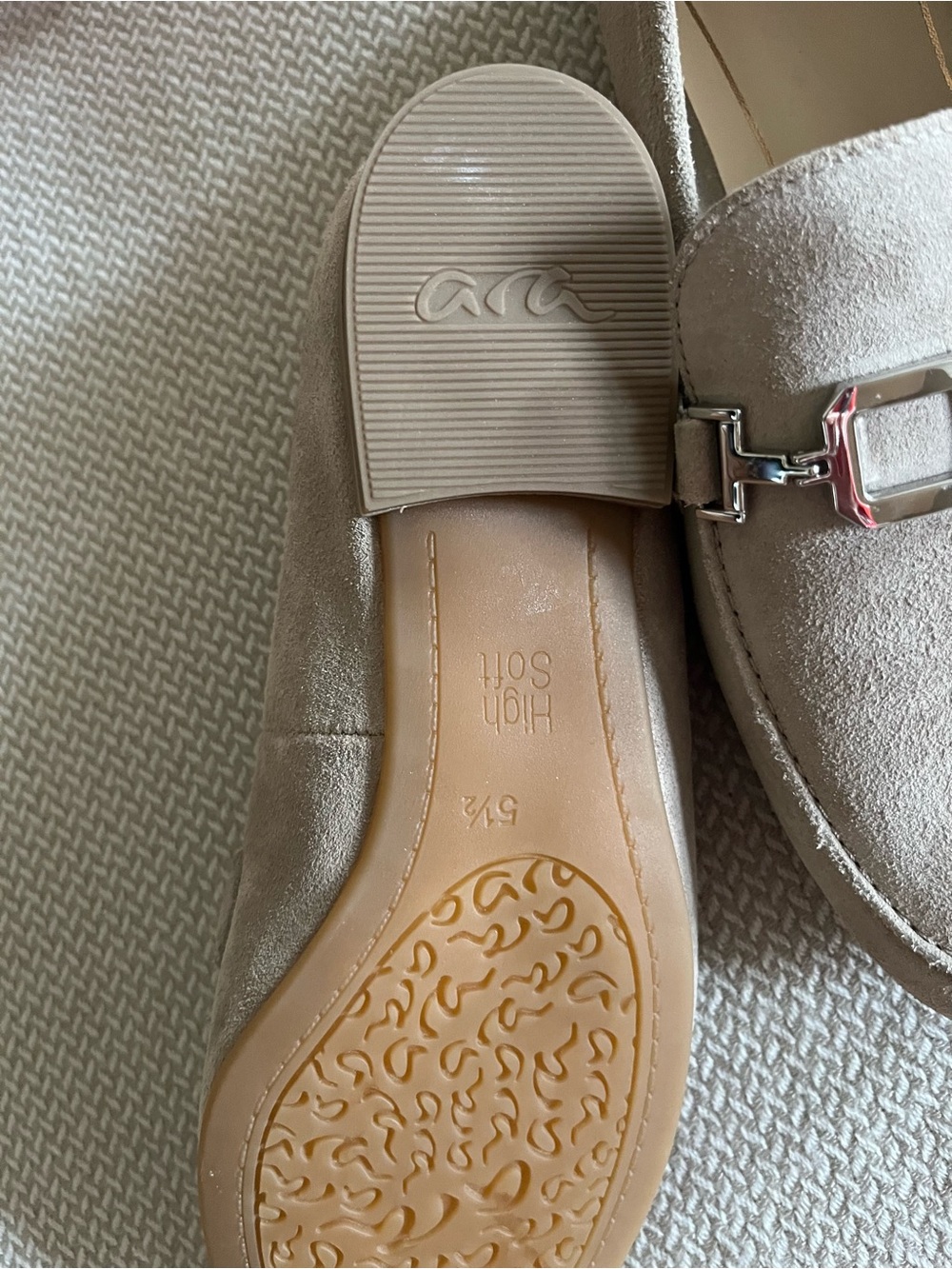 ARA High Soft Women's Kent Suede Beige Loafers US Size 8 - Picture 9 of 11